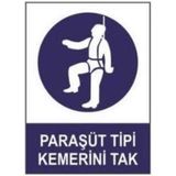 Sym STW017 Paraşüt Tipi Kemerini Tak Uyarı Levhası
