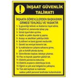 Sym STW055 İnşaat Güvenlik Talimatı Uyarı Levhası