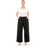 Symirna Kadın Tencel Kumaş Büyük Beden Bol Paça Pantolon