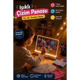 Syn Aksesuar 20X30 cm LED Işıklı Yazı, Çizim ve Boyama Tahtası – 7 Renk Kalemli Silinebilir Eğitici Çocuk Çizim Panosu - 102-Beyaz