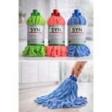 SYN AKSESUAR 3’lü Renkli Mikrofiber Süper Su Emici Mop Başlığı Set – Yüksek Emici Temizlik Bezi Mop Ucu