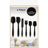 SYN AKSESUAR 6 Adet Isıya Dayanıklı Yanmaz Yapışmaz Silikon Spatula Seti 6' lı Silikon Spatula Seti
