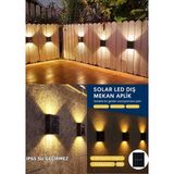 Syn Aksesuar Güneş Enerjili Su Geçirmez Dış Mekan Aydınlatma Lambası-Tekli Model Solar LED Bahçe Aplik Işığı, - Lacivert