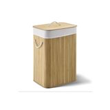 SYN AKSESUAR Katlanabilir Bambu Kirli Çamaşır Kutusu/ İpli Saplı Sepet, Bambu Çamaşır Sepeti,
