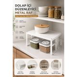 SYN AKSESUAR Metal Dolap İçi Düzenleyici Raf – Mutfak ve Banyo İçin Çok Amaçlı Tezgah Üstü Organizer 1 ADET