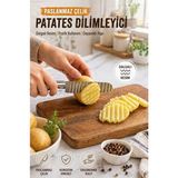 Syn Aksesuar Paslanmaz Çelik Dalgalı Patates Dilimleyici Bıçak – Tırtıklı Kesim Mutfak Bıçağı - 02 - Gri