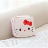 SYN Hello Kitty Sevimli Kedi Desenli Hijyenik Ped Çantası | Organizeri | Makyaj & Kozmetik Saklama Çantası | Fermuarlı Mini Düzenleyici - Renk: 03