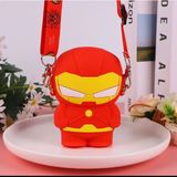 Syn İletişim Marvel Batman Siyah Kırmızı Demir Adam Iron Man Erkek Çocuk Çanta Cüzdan 12*8 Ölçü Askılı Ayarlı Yan Çapraz
