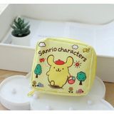Syn İletişim Pompompurin Sanrio Cinnamoroll Kuromi My Melodi Makyaj Ped Kozmetik Çantası Düzenleyici 13 x 13 cm