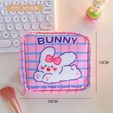 SYN Kawaii Rabbit Tavşan Desenli Hijyenik Ped Çantası | Organizeri | Makyaj & Kozmetik Saklama Çantası | Fermuarlı Mini Düzenleyici - Renk: 06