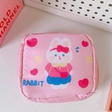 SYN Kawaii Rabbit Tavşan Desenli Hijyenik Ped Çantası | Organizeri | Makyaj & Kozmetik Saklama Çantası | Fermuarlı Mini Düzenleyici - renk no-072