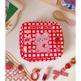 SYN Kawaii Teddy Bear Desenli Hijyenik Ped Çantası | Organizeri | Makyaj & Kozmetik Saklama Çantası | Fermuarlı Mini Düzenleyici - Çok Renkli