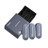 SYNCO P2L Lavalier Mikrofon 2,4 G Kablosuz Mikrofon Sistemi 2 * Vericili + 1 * Mini Aydınlatma Alıcısı + 1 * Kablosuz Şarj Kutusu 150 m Menzilli Dahili Batarya iPhone iPad için (Taş Mavisi)