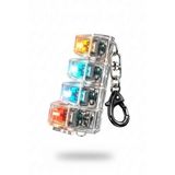SYNEE Işıklı Mekanik Klavye Tuşlu Anahtarlık, Stres Azaltıcı Click Sesli, Şeffaf Tasarım, Çok Renkli LED, Fidget Oyuncağı