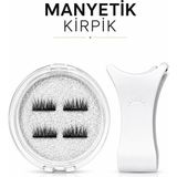 Synee Manyetik Mıknatıslı Kirpik ve Özel Aplikatör Seti 4P05- Yapıştırıcısız Pratik ve Doğal Görünümlü Takma Kirpik - Siyah 4P04