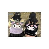 SYNOPE Peluş Sanrio Kuromi Çanta Kuromi Okul Çantası Kız Çocuk Genç Sırt Çantası Kuromi Sırt Çantası Gri