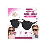 synshop UV400 Korumalı Kız Çocuk Güneş Gözlüğü Geometrik Model Pembe Şık Hafif Dayanıklı Çocuk Gözlük