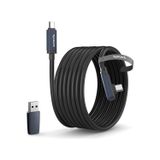SYNTECH 16FT VR Link Kablosu Meta Quest 3/3S/2/Pro ve Pico 4 Uyumlu USB 3.0 PC SteamVR Siyah
