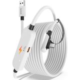Syntech 3 M USB 3.0 Şarj ve Bağlantı Kablosu – Meta Quest 3s/quest 3/oculus Quest 2 Uyumlu, Ekstra Şarj Portlu Vr Pc/steamvr Oyun Kablosu
