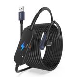 Syntech 5 m şarj bağlantılı kablo, Meta Quest 3/Oculus Quest 2 aksesuarları ile uyumlu, ayrı şarj bağlantılı VR Link kablosu, PC/SteamVR için Tip C'ye USB 3.0, siyah