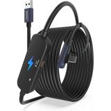 Syntech 5 M USB 3.0 Şarj ve Bağlantı Kablosu – Meta Quest 3s/quest 3/oculus Quest 2 Uyumlu, Ekstra Şarj Portlu Vr Pc/steamvr Oyun Kablosu - Siyah
