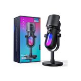 SYNTECH Glowmic USB Gaming Mikrofon RGB, PC ve PS5 Uyumlu, Yayın ve Podcast İçin