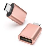 Syntech USB C - USB adaptör (2 adet), Thunderbolt 3 - USB 3.0 adaptörü, iPhone 15 Pro Max iPad Mini/Pro 2021 iMac 2021 MacBook Pro 2020, MacBook Air 2020, Dell XPS ile uyumlu - pembe altın