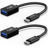 Syntech Usb-C – USB Adaptör (2’li Paket) | USB Type-C’den Usb-A 3.0’a Dönüştürücü | Thunderbolt 3 – USB Otg Adaptörü | iPad Mini 2021, MacBook Pro 2020, iPad Air 4, Dell Xps, Galaxy S9 Uyumlu - Siyah