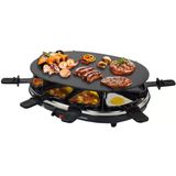 Syntrox Almanya Raclette Emaye Chural, 8 Kişilik Cam Seramik Plakalı, Masa Izgarası, Parti Raclette, 900 Watt, Elektrikli Izgara, Raclette Izgara, Izgara Aksesuarları, Yapışmaz Kaplamalı