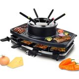 Syntrox Almanya Raclette Izgara, Fondü İle Emaye Liles, Masa Izgarası. 1100 Watt, Parti Izgarası, Elektrikli Izgara, Yapışmaz Kaplama, Tarifler Dahil Çok İşlevli Cihaz, Et Izgarası