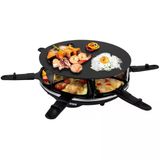 Syntrox Almanya Raclette Izgara Lillex, Masa Izgarası, 6 Kişilik 900 Watt, Yapışmaz Kaplama, Raclette Izgara, 6 Kg, Raclette Aksesuarları, Yuvarlak Ve Kompakt, Yuvarlak Ve Kompakt, Elektrikli Izgara