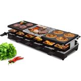Syntrox Almanya Raclette Izgara Oberwil Bölünmüş Plakalı, Masa Izgarası, 12 Kişilik Parti Raclette 1350 Watt, Raclette Aksesuarları, Çok İşlevli Ve Kompakt, 6 Kg, Parti Aksesuarları