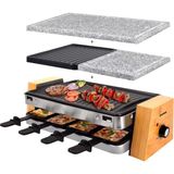 Syntrox Almanya Raclette Izgara Seti Lugaro, Masa Izgarası, 1500 Watt 8 Kişilik, Değiştirilebilir Plakalı Parti Raclette Seti Lugano, 10KG, Paslanmaz Çelik, Çok Işlevli, Biftek, Balık, Izgara Sebzeler - Siyah