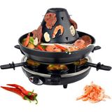 Syntrox Almanya Tatar Şapka Masa Izgarası Elektrikli Izgara Raclette 6 Kişilik - Siyah