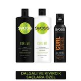 Syoss Curl Me Bukle Belirginleştirici 500 ml Şampuan + Curl Me 500 ml Saç Kremi + Curl Control 250 ml Köpük