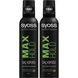 Syoss Max Hold Saç Köpüğü Maksimum Tutuş 250 ml x 2 Adet Doğal Ferahlık Sağlar
