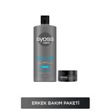 Syoss Men Clean & Cool Şampuan 500 ml, Matt Fiber Wax Set, Erkek