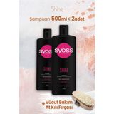 Syoss Shine 2x500 ml Şampuan + At Kılı Fırçası