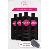 Syoss Shine 4x500 ml Şampuan + Şampuan Fırçası