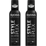 Syoss StylePlex Saç Köpüğü 48 Saat Ekstra Güçlü Tutuş ve Nemlendirme – 250 ml x 2, Tüm Saç Tiplerine Uygun