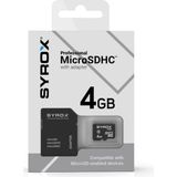 Syrox 4gb Micro Sd Kart Class 10 Telefon Kamera Uyumlu Hafıza Kartı + Sd Adaptör