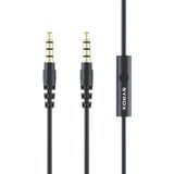 Syrox C118 Audio Aux Mikrofonlu Ses Aktarım Kablosu 3.5mm 1.5mt - Siyah