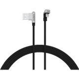 Syrox C132AL Siyah 2.4A 1.19 mt Örgülü Oyuncu 90 Derece USB 180 Derece Lightning Şarj ve Data Kablosu