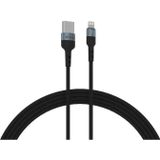 Syrox C135AL 2.4A 1.20 mt Ledli Örgülü USB-A Siyah Lightning Şarj ve Data Kablosu