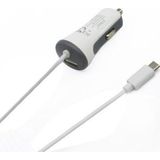 Syrox C26 Araç Şarj Aleti 3.4A Sabit Micro USB Kablo ve Beyaz USB Port