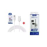 Syrox C65 Micro Usb 2.0 Amper Hızlı Şarj Kablosu,Samsun Uyumlu 100 Cm +Sunix Sx-08 Kablolu Kulaklık