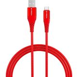 Syrox C89 2.0A 1 mt Metal Başlıklı USB-A Micro USB Kırmızı Şarj ve Data Kablosu