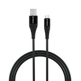 Syrox C89 2.0A 1 mt Micro USB Metal Siyah Data Şarj Kablosu