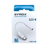 Syrox DT22T-A Konuşma Müzik Type-c To Aux Kulaklık Dönüştürücü