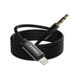 Syrox DT24l-J Lightning 3.5 MM AUX 1 M Dönüştürücü Ses Kablosu Siyah